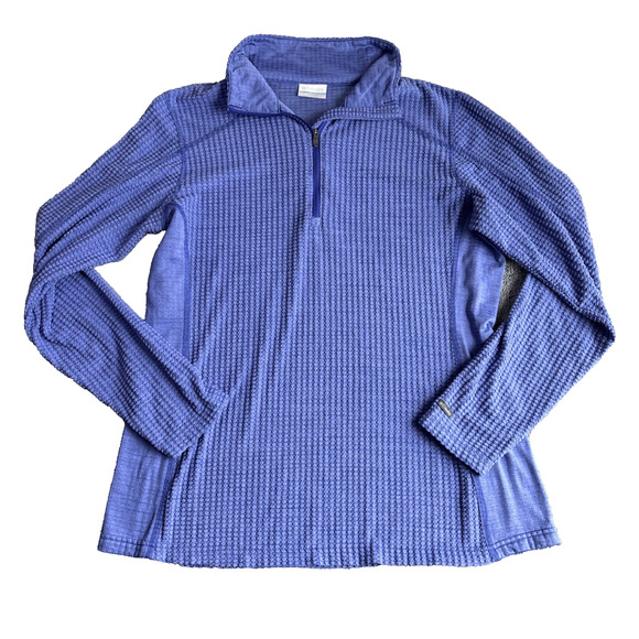 Columbia 1/4 Zip Pullover Large Purple/Blue Long‎ Sleeve Golf Stretch Sportswear - Picture 1 of 9